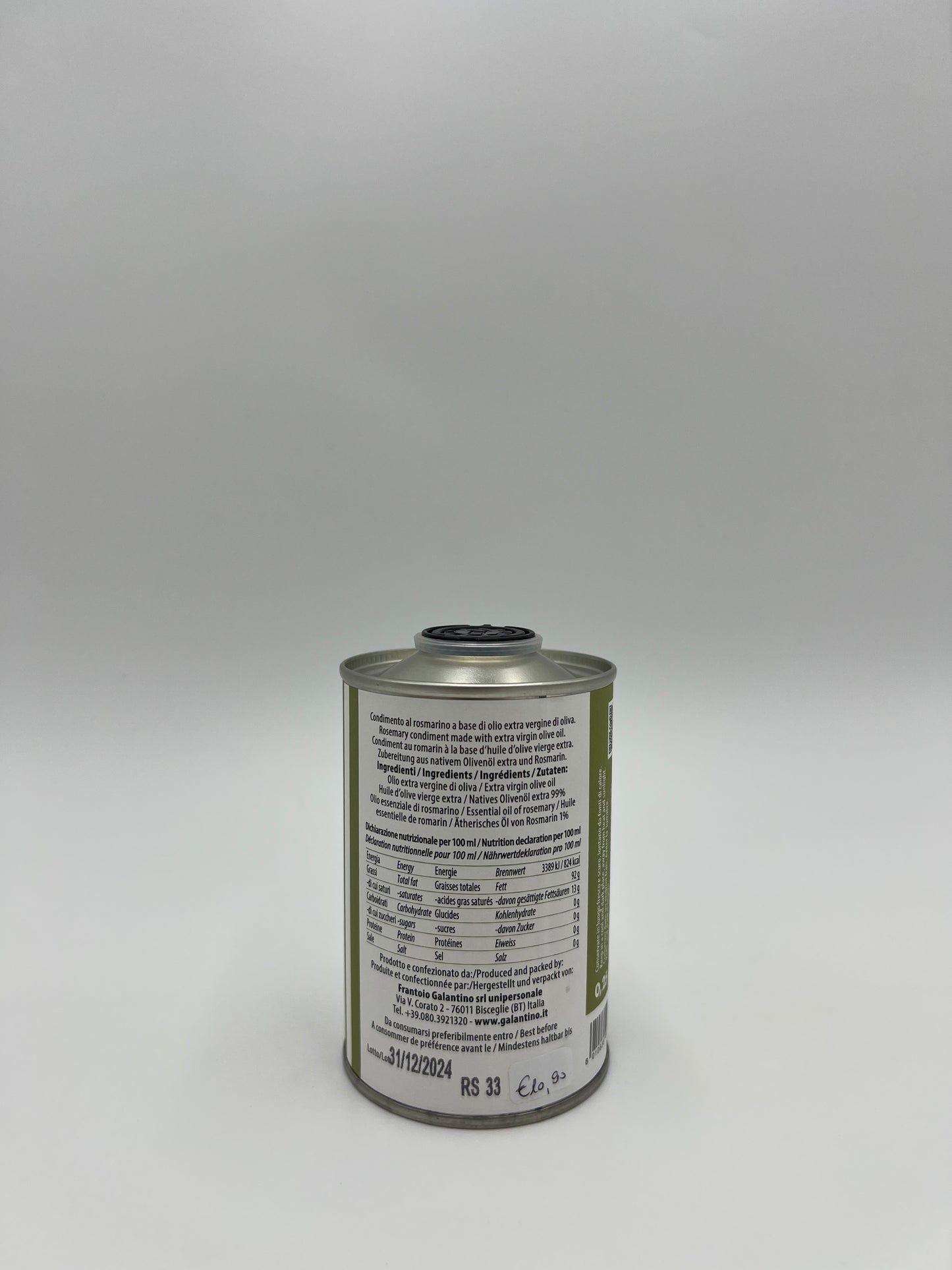 GALANTINO - Olio Extra Vergine Di Oliva Rosmarino - Rosmarin