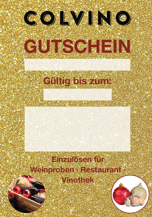 Colvino Geschenkgutschein - Weihnachten Gold